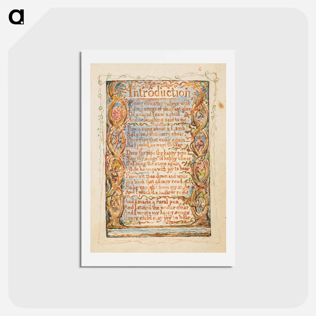 アートポストカード-Songs of Innocence: Introduction - ウィリアム ブレイク Postcard.