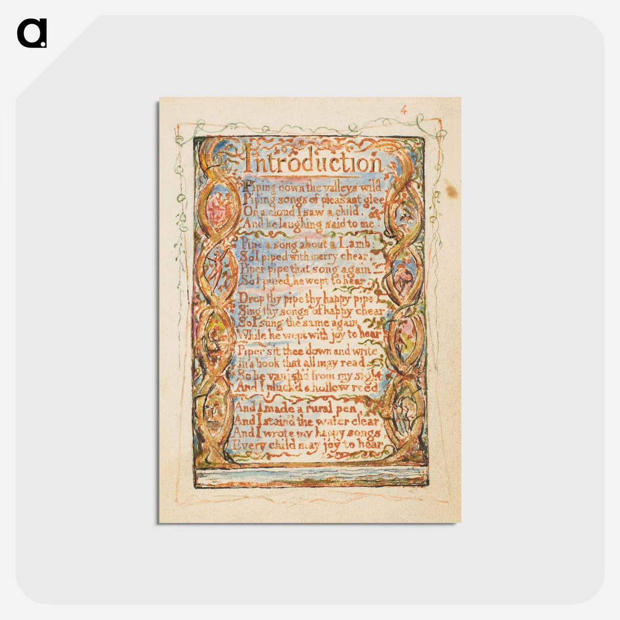 アートポストカード-Songs of Innocence: Introduction - ウィリアム ブレイク Postcard.