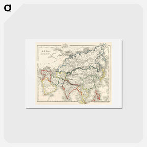 アートポストカード-Beeton's Dictionary of Geography - アンティーク地図 Postcard.