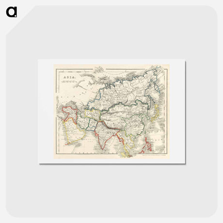 アートポストカード-Beeton's Dictionary of Geography - アンティーク地図 Postcard.