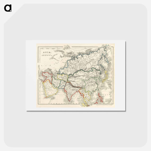アートポストカード-Beeton's Dictionary of Geography - アンティーク地図 Postcard.