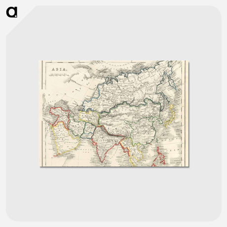 アートポストカード-Beeton's Dictionary of Geography - アンティーク地図 Postcard.