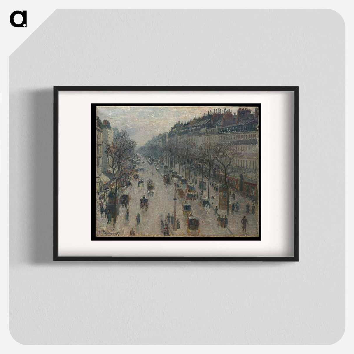 The Boulevard Montmartre on a Winter Morning - Camille Pissarro Poster.