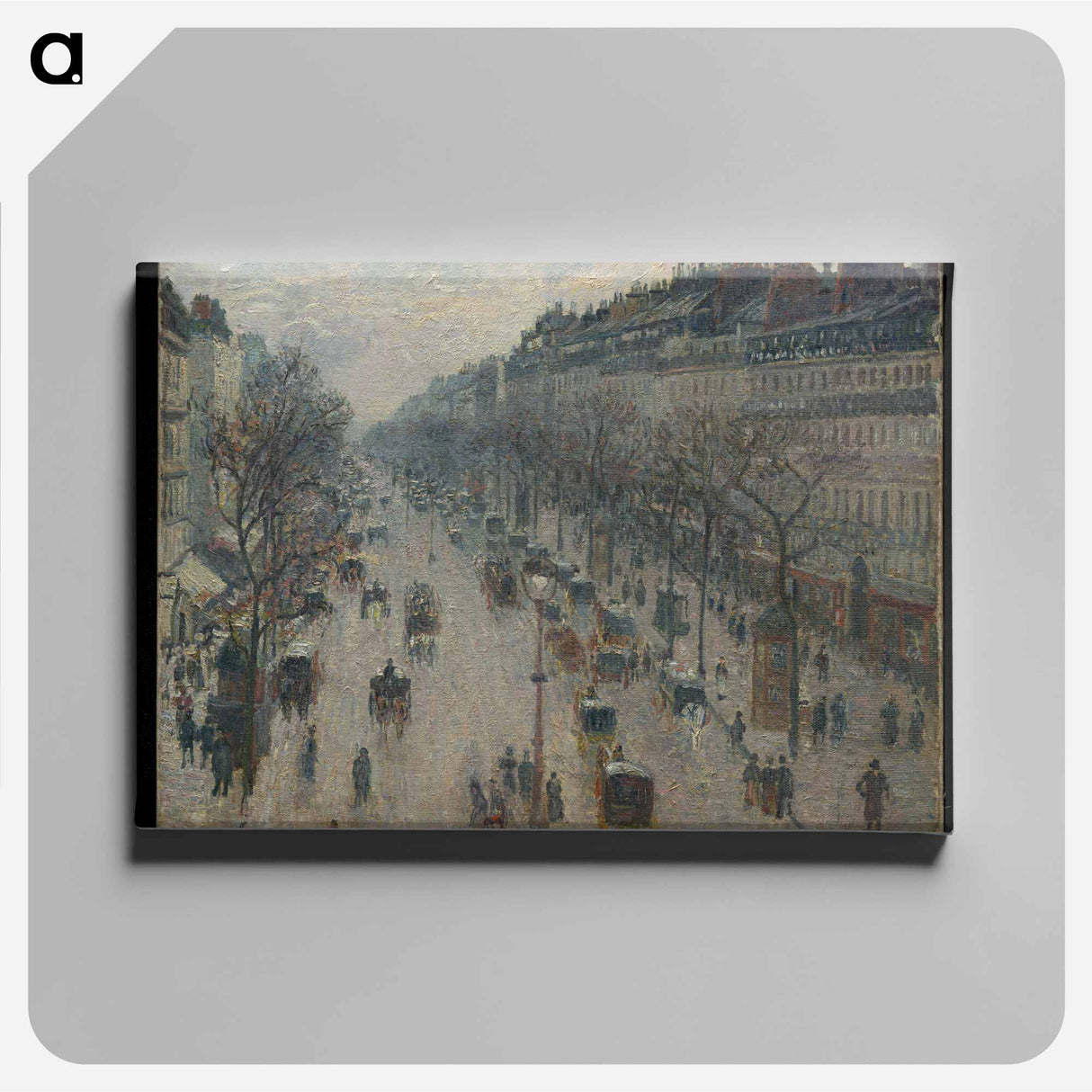 The Boulevard Montmartre on a Winter Morning - Camille Pissarro Canvas.