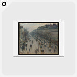 アートポストカード-The Boulevard Montmartre on a Winter Morning - カミーユ ピサロ Postcard.
