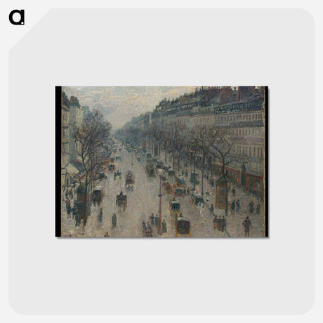 アートポストカード-The Boulevard Montmartre on a Winter Morning - カミーユ ピサロ Postcard.