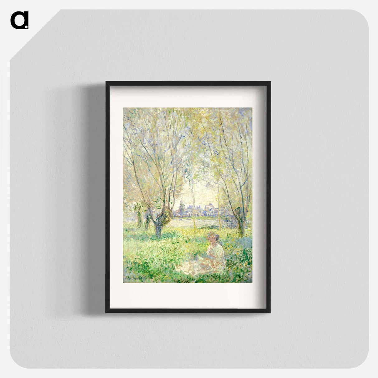 Woman Seated under the Willows - Claude Monet Poster.