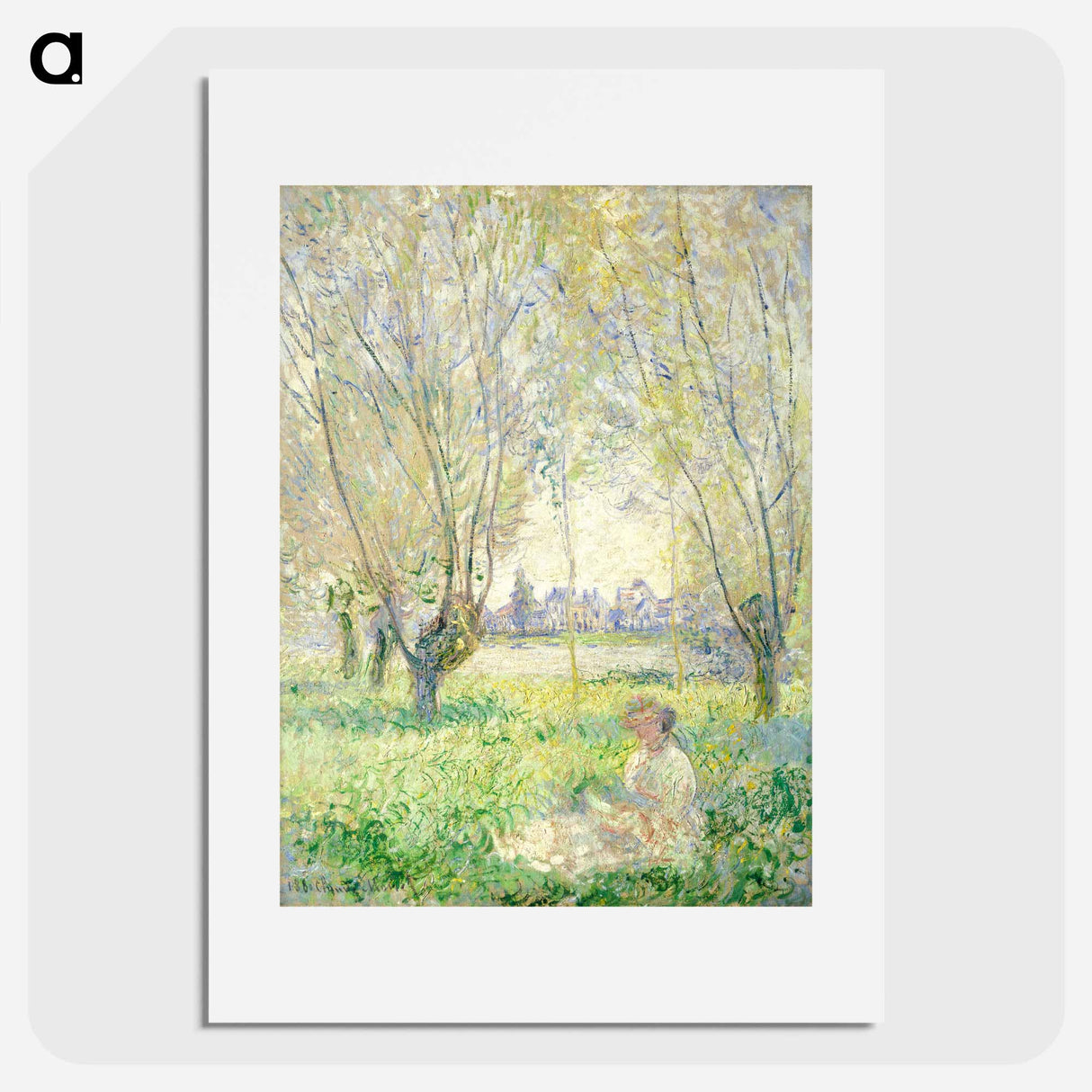 Woman Seated under the Willows - クロード モネ Poster.