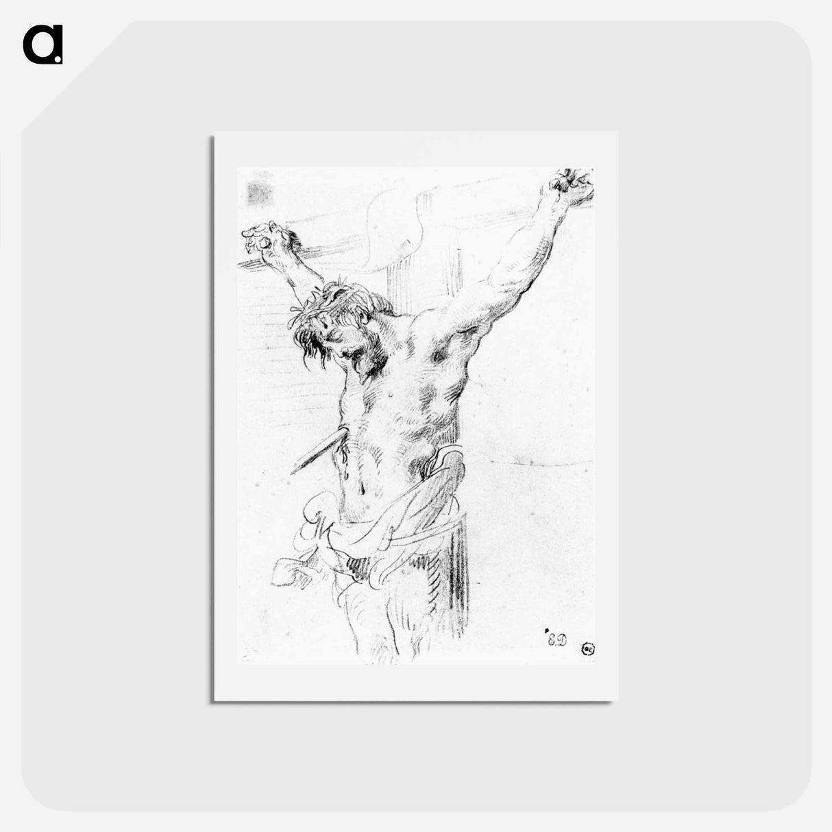 アートポストカード-Christ on the Cross - ウジェーヌ ドラクロワ Postcard.