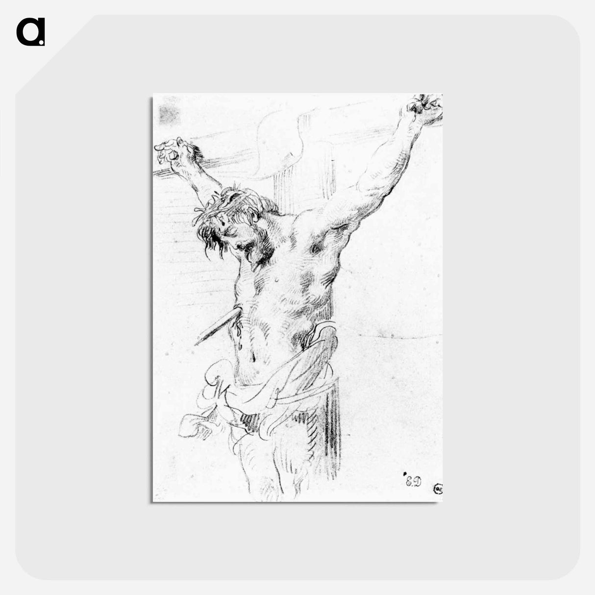 アートポストカード-Christ on the Cross - ウジェーヌ ドラクロワ Postcard.