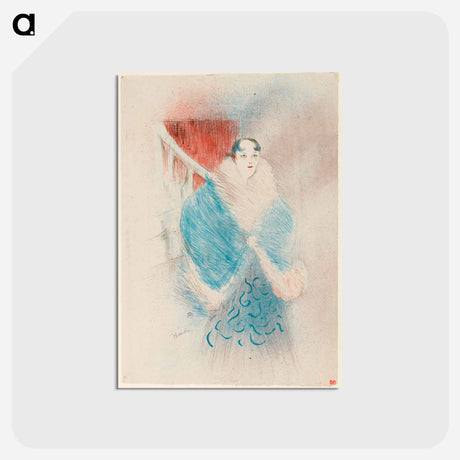 アートポストカード-Elsa, Dite la Viennoise - アンリ ド トゥールーズ ロートレック Postcard.