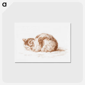 アートポストカード-Lying cat - ジャン ベルナール Postcard.