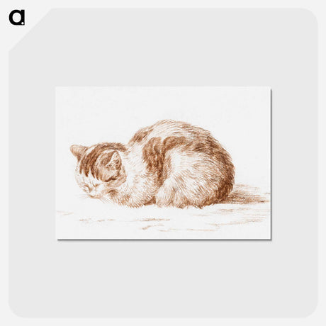 アートポストカード-Lying cat - ジャン ベルナール Postcard.