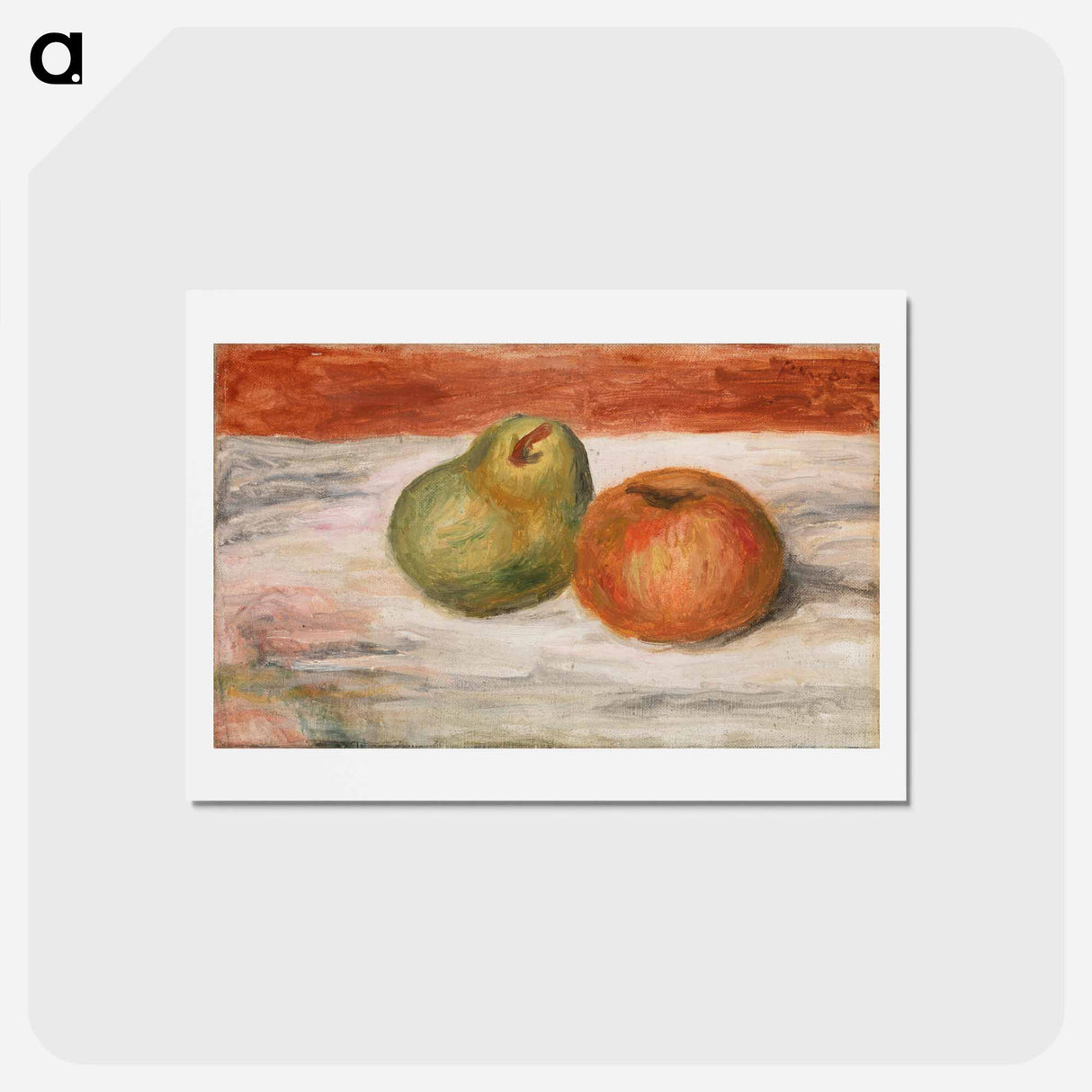 アートポストカード-Apple and Pear - ピエール オーギュスト ルノワール Postcard.