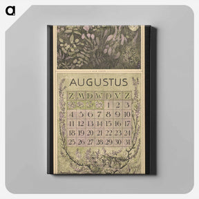 アートパネル-Kalenderblad voor augustus met wilde planten by Theo van Hoytema - テオ ヴァン ホイテマ Canvas.