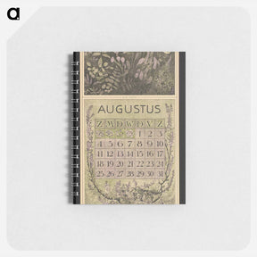 アートメモ帳-Kalenderblad voor augustus met wilde planten by Theo van Hoytema - テオ ヴァン ホイテマ Memo.