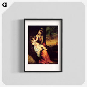 アートポスター-Mary with the Christ Child - ティツィアーノ ヴェチェッリオ Poster.