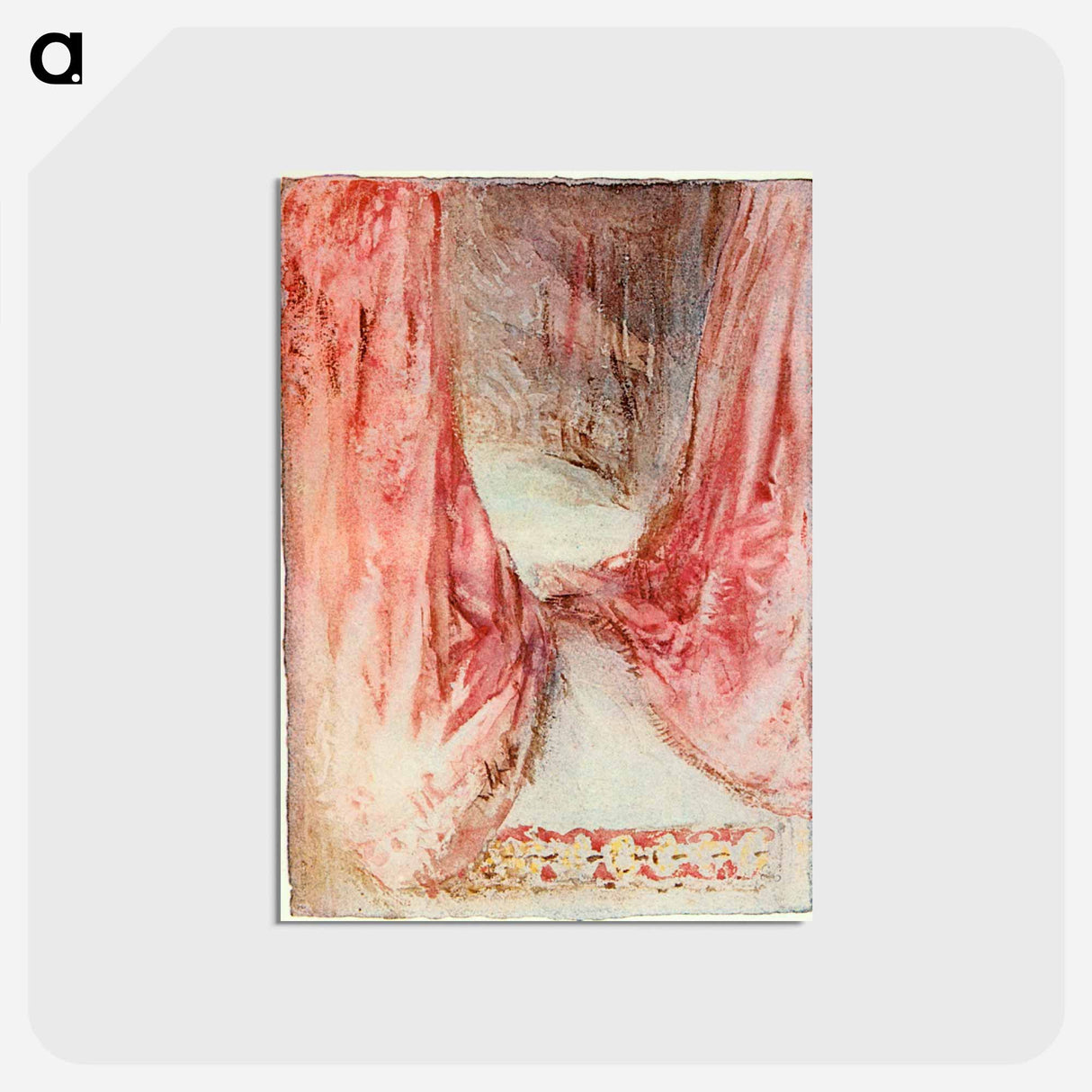 アートポストカード-A bed, drapery study - ウィリアム ターナー Postcard.