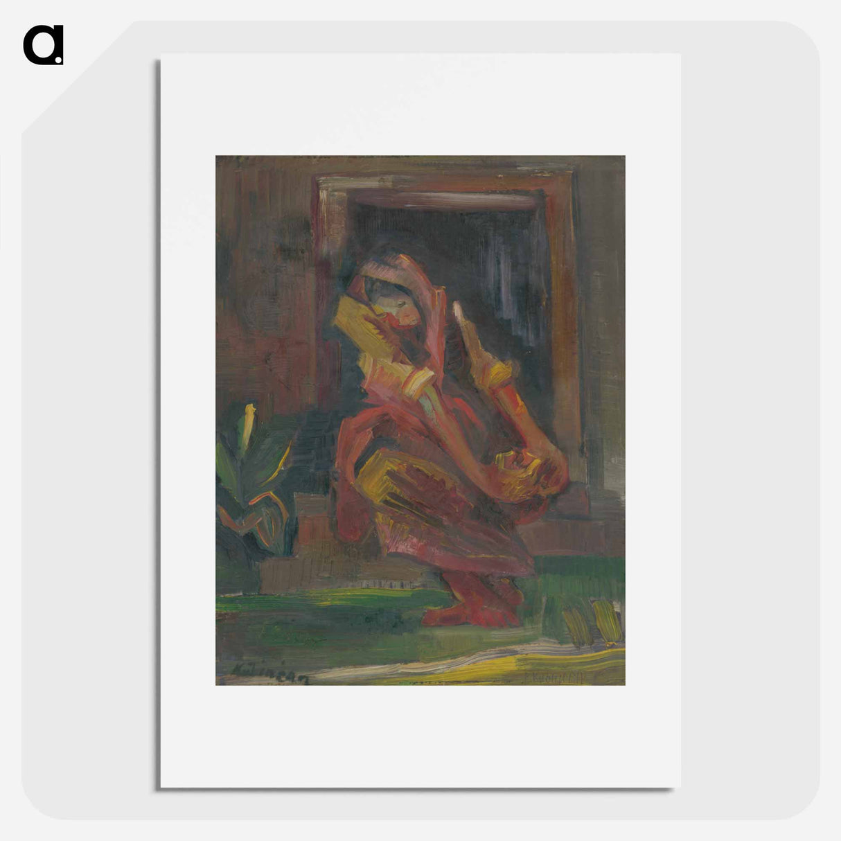 Seated woman - アーノルド ピーター ワイズ クビンチャン Poster.