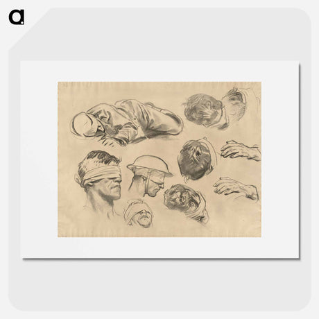 アートポスター-Studies for "Gassed" by John Singer Sargent - ジョン シンガー サージェント Poster.