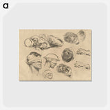 アートポストカード-Studies for "Gassed" by John Singer Sargent - ジョン シンガー サージェント Postcard.