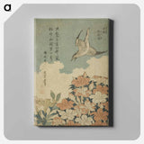 アートパネル-Hokusai's Cuckoo and Azaleas - 葛飾 北斎 Canvas.