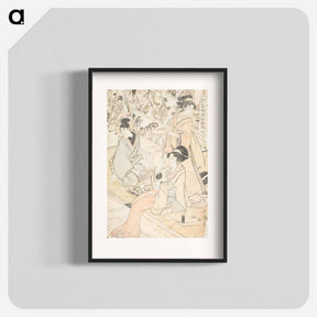 アートポスター-Woodblock Printer, Distributing New Prints by Kitagawa Utamaro - 喜多川 歌麿 Poster.