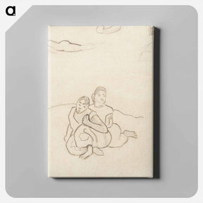 アートパネル-Seated Tahitian Women - ポール ゴーギャン Canvas.