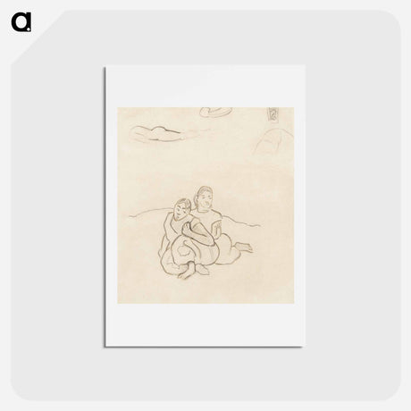 アートポストカード-Seated Tahitian Women - ポール ゴーギャン Postcard.