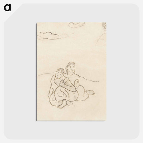 アートポストカード-Seated Tahitian Women - ポール ゴーギャン Postcard.