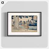 Moriya Pursuing Prince Shōtoku who Disappears into a Tree - 歌川 国芳 Poster.
