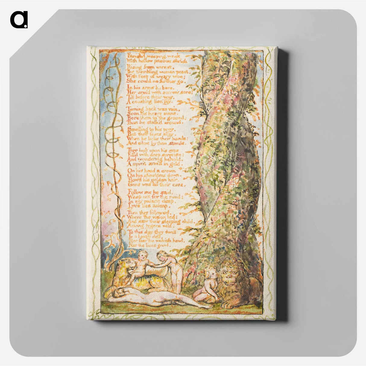アートパネル-Songs of Innocence and of Experience: The Little Girl Found (second plate) - ウィリアム ブレイク Canvas.