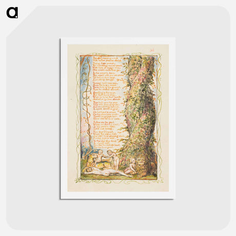 アートポストカード-Songs of Innocence and of Experience: The Little Girl Found (second plate) - ウィリアム ブレイク Postcard.