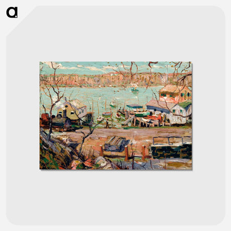 アートポストカード-River Scene–Boats and Houses
 - バーンズ・コレクション Postcard.