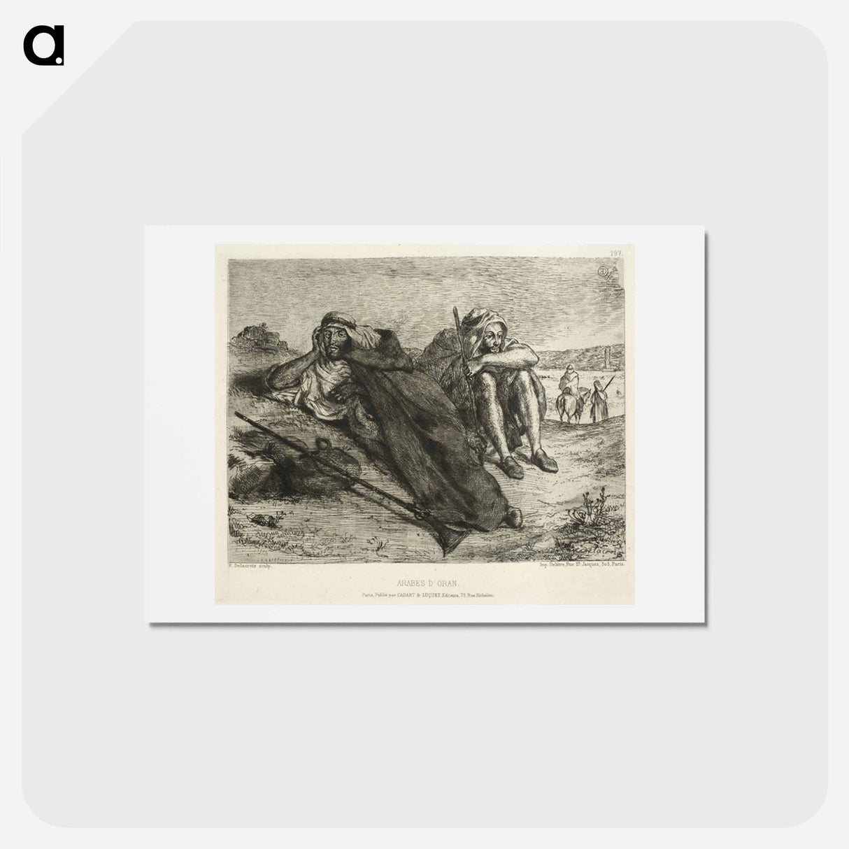 アートポストカード-Arabs of Oran - ウジェーヌ ドラクロワ Postcard.
