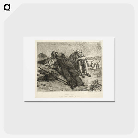 アートポストカード-Arabs of Oran - ウジェーヌ ドラクロワ Postcard.
