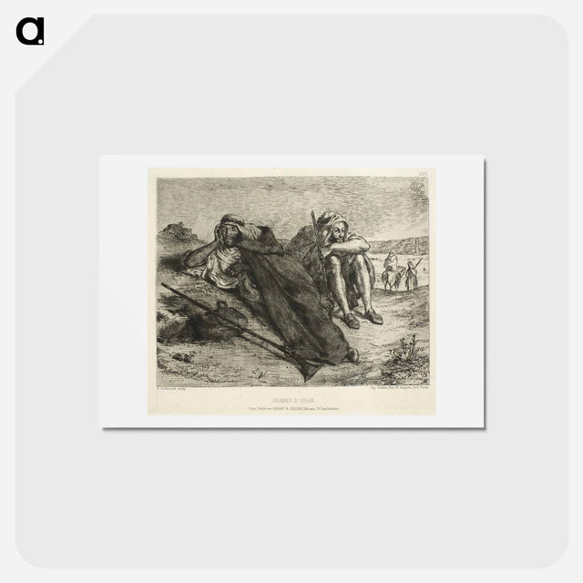 アートポストカード-Arabs of Oran - ウジェーヌ ドラクロワ Postcard.