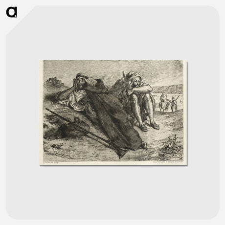 アートポストカード-Arabs of Oran - ウジェーヌ ドラクロワ Postcard.