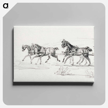 アートパネル-Horse–Drawn Carriage - アンリ ド トゥールーズ ロートレック Canvas.