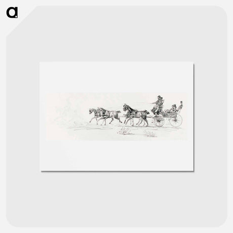 アートポストカード-Horse–Drawn Carriage - アンリ ド トゥールーズ ロートレック Postcard.