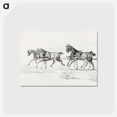 アートポストカード-Horse–Drawn Carriage - アンリ ド トゥールーズ ロートレック Postcard.