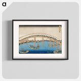 アートポスター-Hokusai's Tenman Bridge at Settsu Province - 葛飾 北斎 Poster.