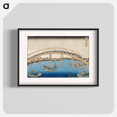 アートポスター-Hokusai's Tenman Bridge at Settsu Province - 葛飾 北斎 Poster.