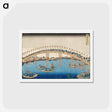 アートポストカード-Hokusai's Tenman Bridge at Settsu Province - 葛飾 北斎 Postcard.
