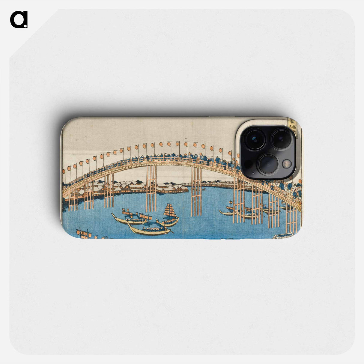 Hokusai's Tenman Bridge at Settsu Province - 葛飾 北斎 Phone Case.