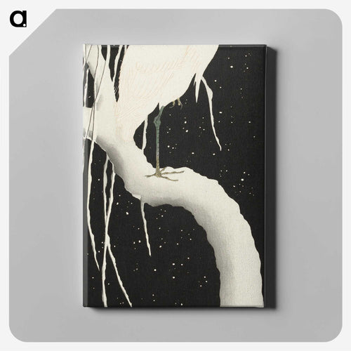 雪中の鷺 - 大原 古邨 Canvas.