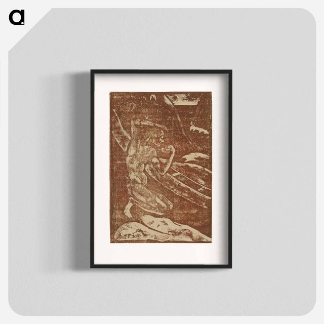 アートポスター-A Fisherman Drinking Beside His Canoe - ポール ゴーギャン Poster.