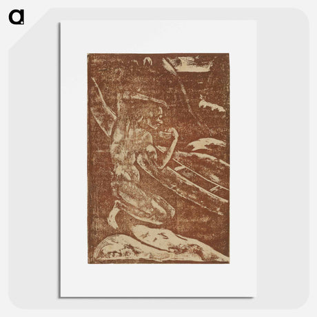 アートポスター-A Fisherman Drinking Beside His Canoe - ポール ゴーギャン Poster.