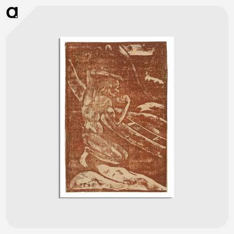 アートポストカード-A Fisherman Drinking Beside His Canoe - ポール ゴーギャン Postcard.