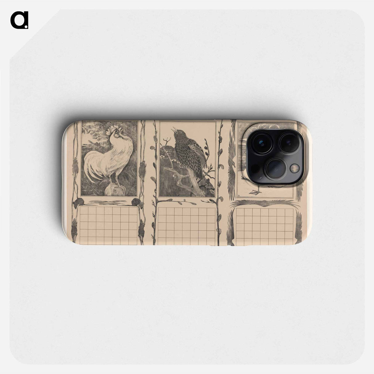 Kalenderbladen van januari, februari en maart, met vogels - テオ ヴァン ホイテマ Phone Case.